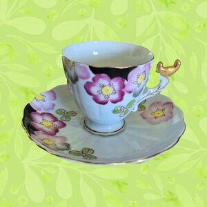 SHAFFORD Mini Porcelain Tea Cup Pink Black